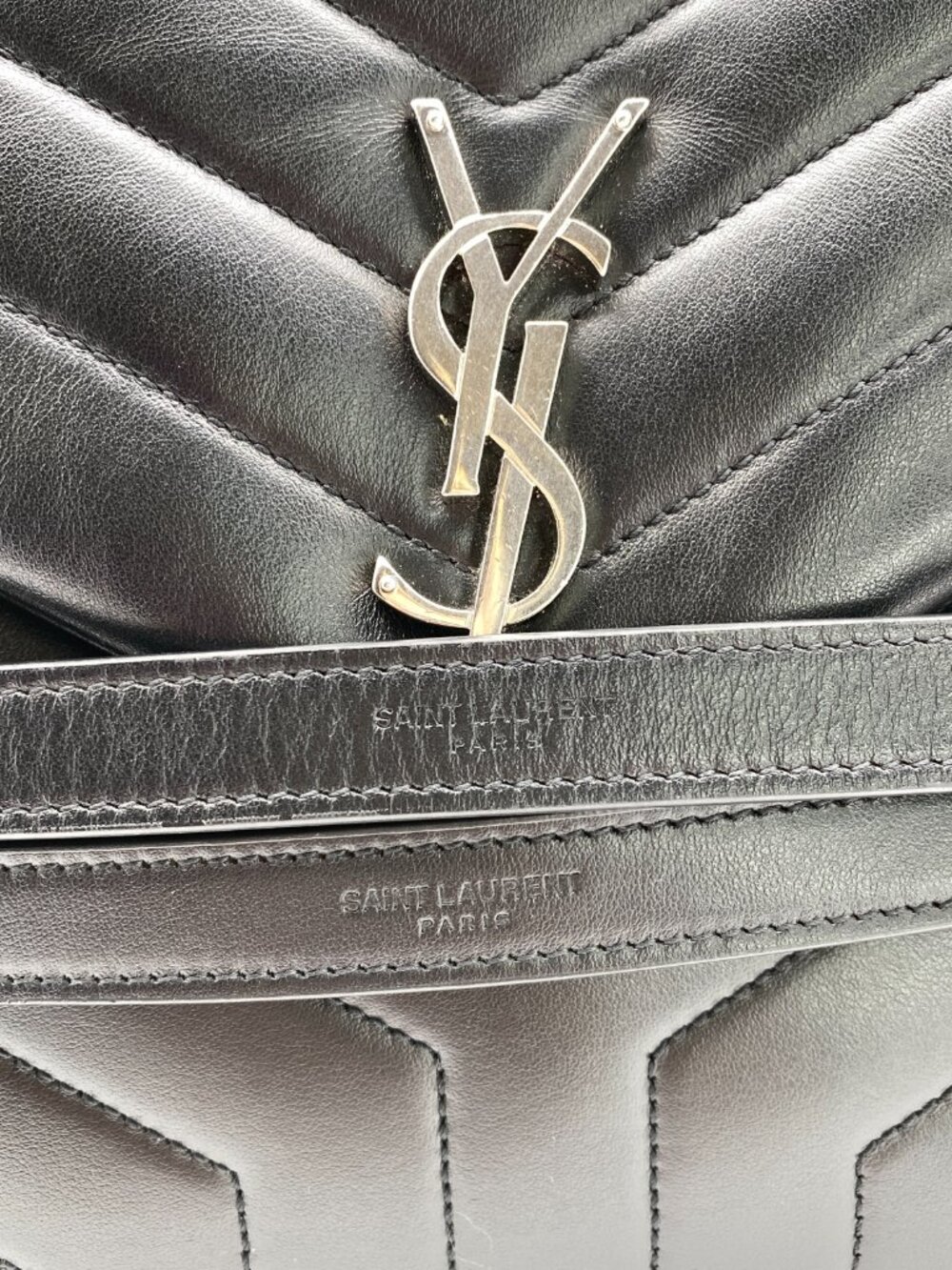 YSL Large Loulou Black | Saint Laurent Matelassé Chain Bag 🖤 Simone - Picture 12 of 16